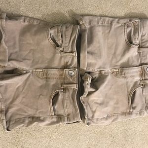 Stretchy khaki american eagle shorts